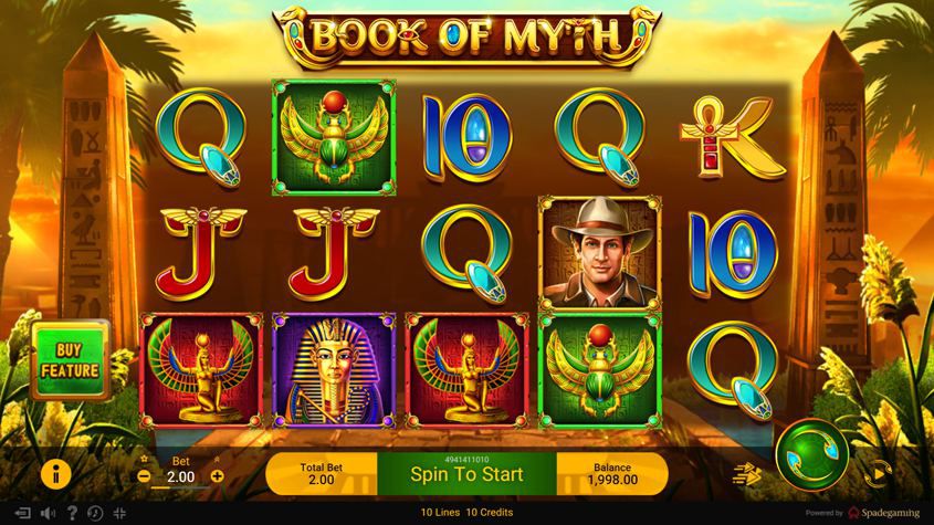 Book Of Myth สล็อตค่าย Spadegaming เข้าสู่ระบบ บนเว็บ สล็อต XO