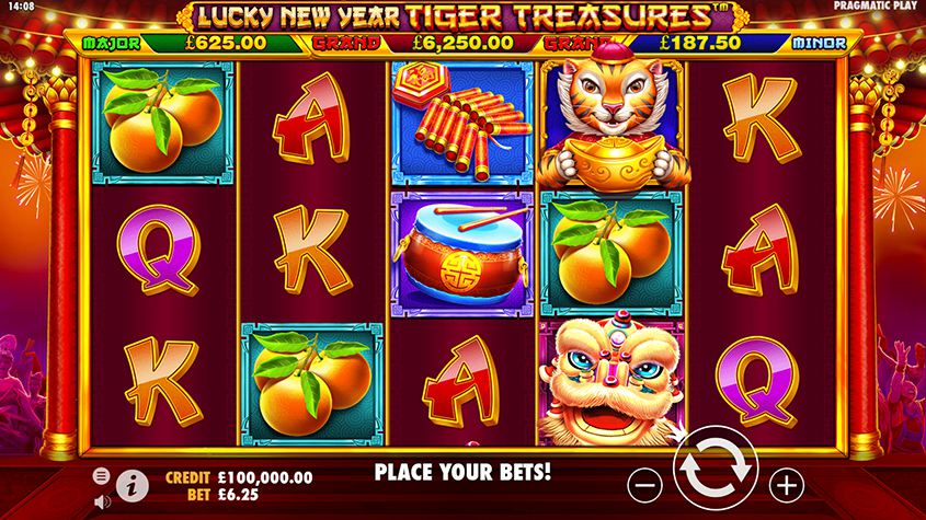 Lucky New Year Tiger Treasures สล็อตค่าย Pragmatic Play บนเว็บ PGSLOT