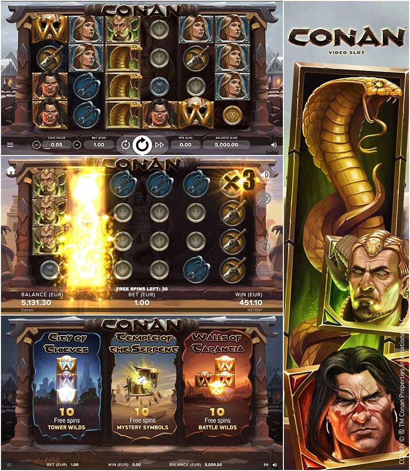 Conan Slot สล็อตค่าย NetEnt ทางเข้า SLOTXO เว็บตรง