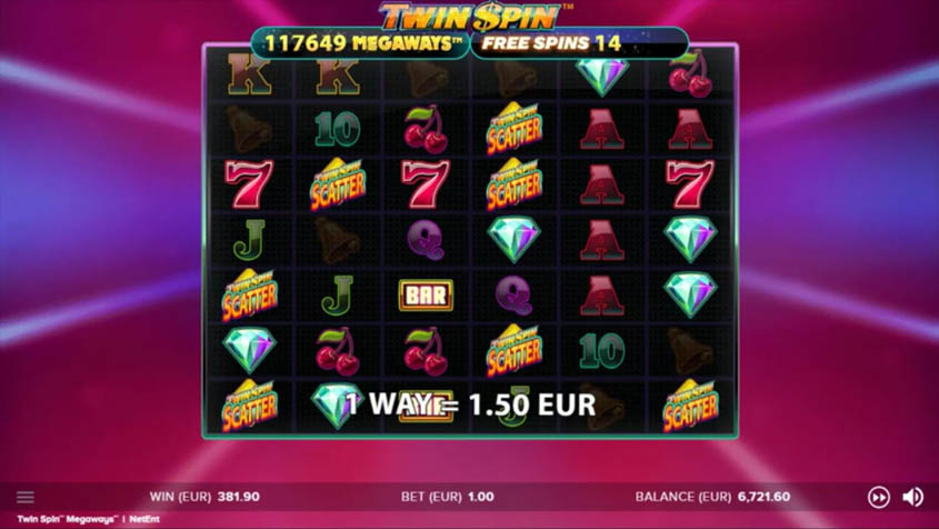 Twin Spin Megaways สล็อตค่าย NetEnt ทางเข้า SLOTXO เว็บตรง