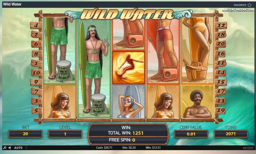 Wild Water Slot สล็อตค่าย NetEnt ทางเข้า SLOTXO เว็บตรง
