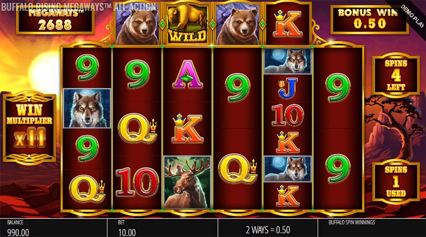 Buffalo Rising All Action Megaways สล็อตค่าย Blueprint Gaming เครดิตฟรี