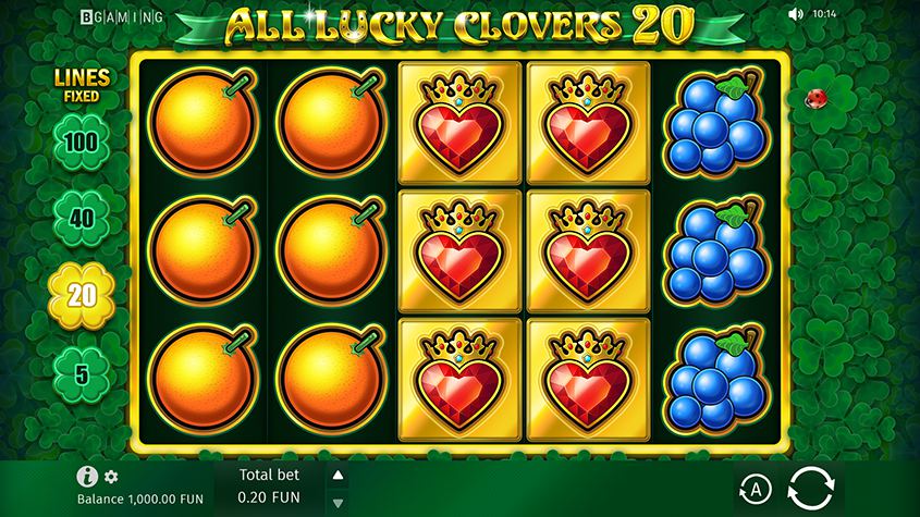 All Lucky Clovers สล็อต BGaming เครดิตฟรี