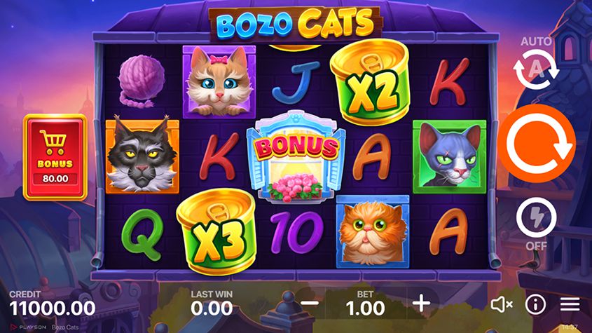 Bozo Cats สล็อต Playson เครดิตฟรี