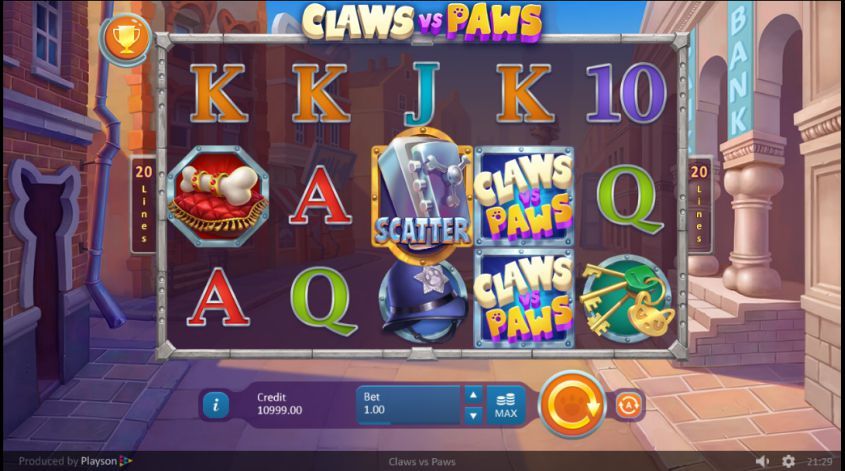 Claws Vs Paws สล็อตค่าย Playson เครดิตฟรี