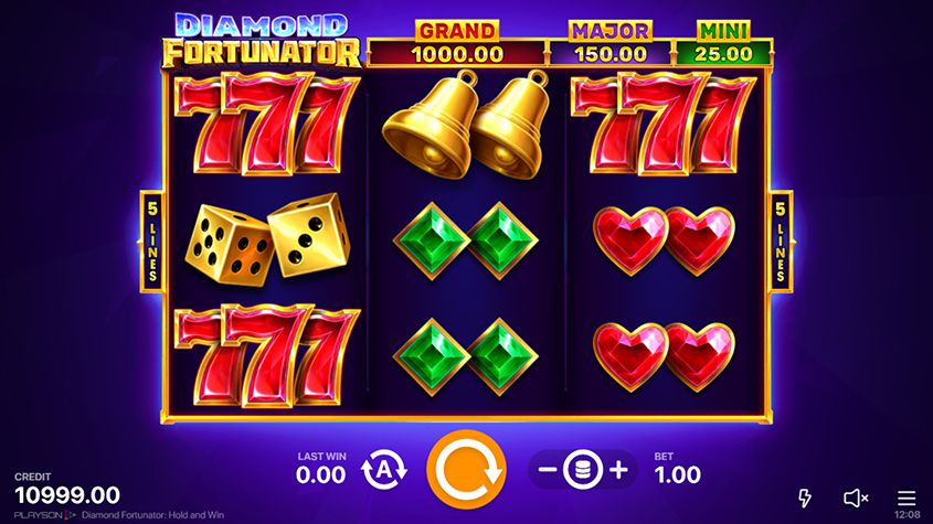 DIamond Fortunator Hold And Win สล็อตค่าย Playson เครดิตฟรี