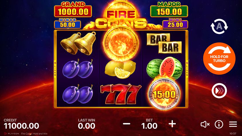 Fire Coins สล็อตค่าย Playson เว็บตรง