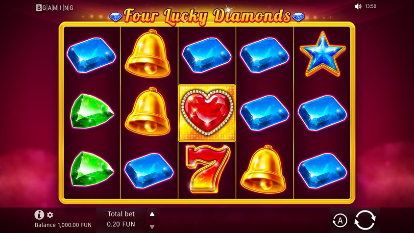 Four Lucky Diamonds สล็อต BGaming เครดิตฟรี