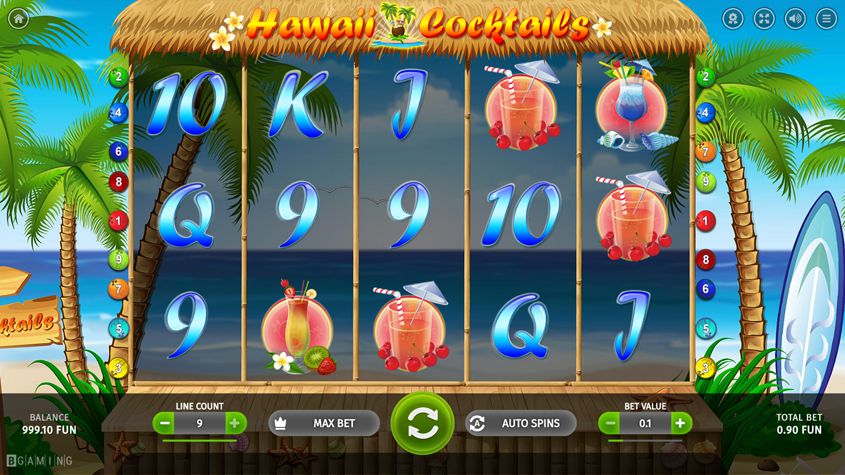 Hawaii Cocktails สล็อต BGaming เครดิตฟรี