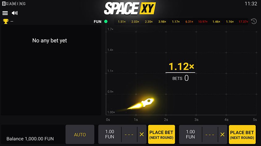 Space XY สล็อต BGaming เครดิตฟรี