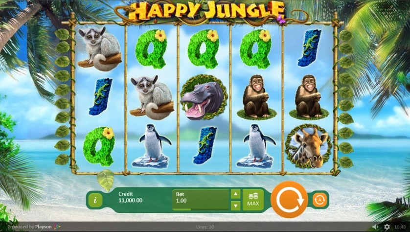 Happy Jungle สล็อต Playson เครดิตฟรี