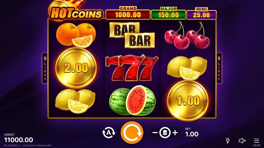 Hot Coins Hold And Winสล็อต Playson เครดิตฟรี