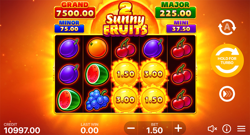 Sunny Fruits 2 Hold And Win สล็อต Playson เครดิตฟรี