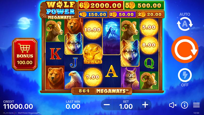 Wolf Power Megaways สล็อต Playson เว็บตรง